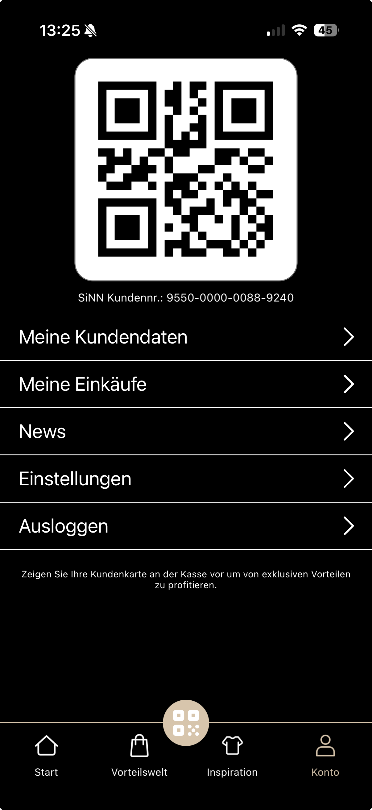 Screenshot der SiNN APP