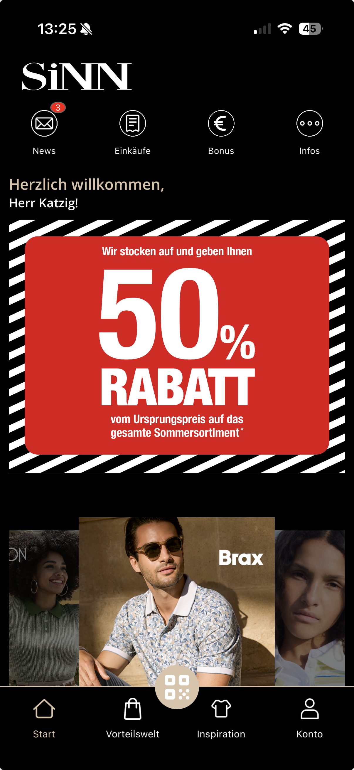 Screenshot der SiNN APP